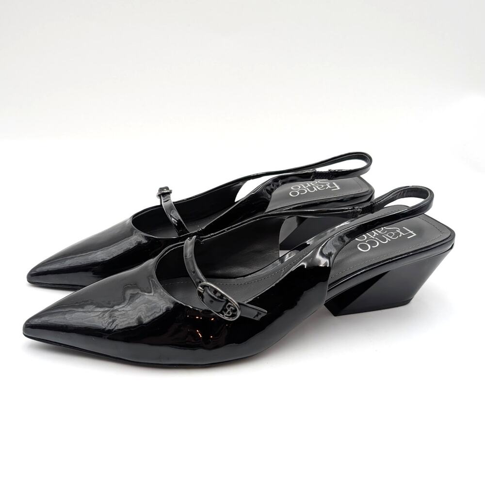 Franco Sarto Galin Slingback Pump Pointed Toe Women's Black Size US8M EU38.5